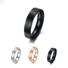 Anillo plateado negro de la venta caliente, anillo de compromiso negro, anillo de encargo del nudillo